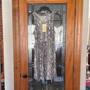 Chic Snake Print Midi Dress